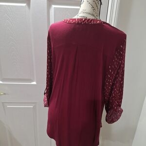 Chic Burgundy Women's Blouse